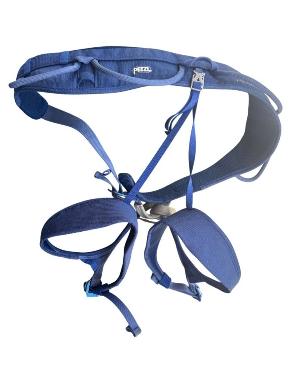Petzl Adjama C22 Climbing Harness Mens Size L Blue Adjustable Sit Harness